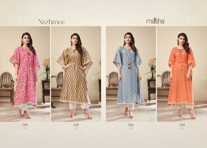 MAISHA NAZHMEE Party Wear Wholesale Kaftan With Bottom Collection